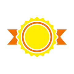 round badge and ribbon, flat style