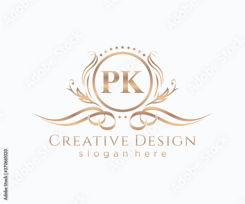Initial Pk Beauty Monogram And Elegant Logo Design Wall Mural Wallpaper Murals Xinthink