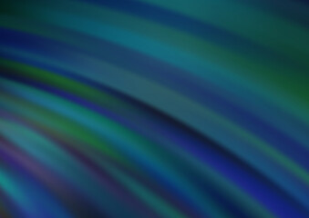 Dark BLUE vector template with bent ribbons.