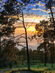 Beautiful sun set landscape image at Kashmir.