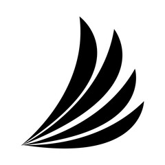 hawk wing icon, silhouette style