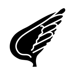 wing of bird icon, silhouette style