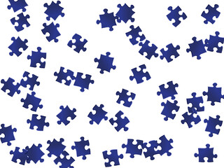 Abstract riddle jigsaw puzzle dark blue parts 