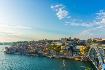 Fototapeta premium View of Porto Portugal as the sun is about to set