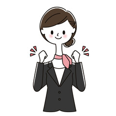 ガッツポーズをする女性