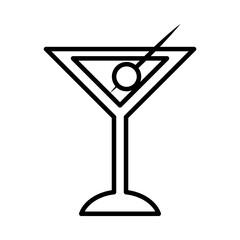 martini cocktail icon, line style