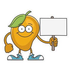 smiling mango fruit cartoon character