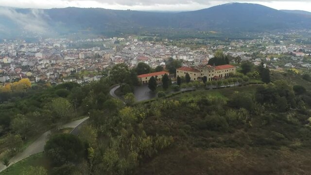 Verin. Village of Ourense. Galicia,Spain. Aerial Drone Footage