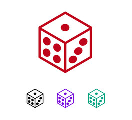 Dice icon vector logo design template flat style