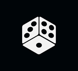 Dice icon vector logo design template flat style