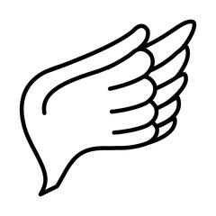 angel wings icon, line style