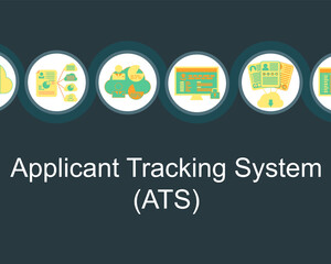 Applicant Tracking System (ATS) glow sign - Vector
