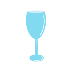Wine glass. Hand drawn vector illustration in flat style. Element for menu design, printing, and posters