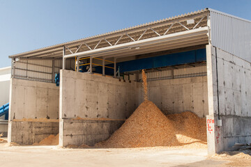 Sawdust warehouse at the sawmill