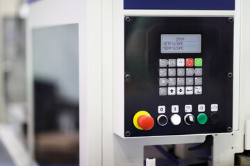 control panel of automated industrial equipment