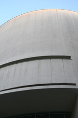Detail of modern white concrete building with curves lines , Barcelona Museum of Contemporary Art