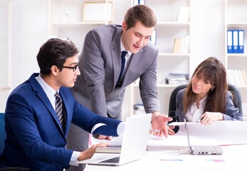 Business meeting with employees in the office