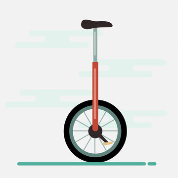 red unicycle flat design on white clip art preview
