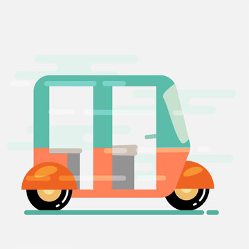 auto rickshaw vector illustration in flat style 