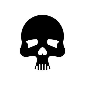 death skull head icon silhouette style