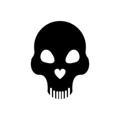 death skull silhouette style icon