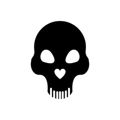 Obraz premium death skull silhouette style icon