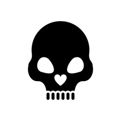 death skull head, silhouette style icon