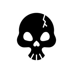 death skull head broken silhouette style