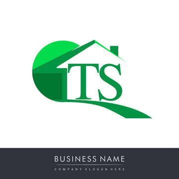 initial logo TS with house icon, business logo and property developer.