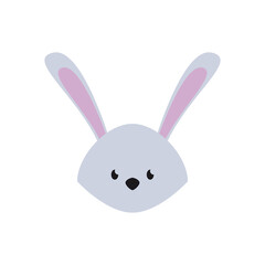 Obraz premium cute rabbit head flat style icon