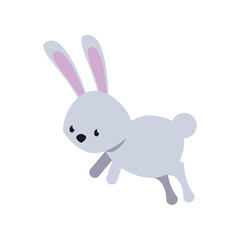 cute rabbit jump flat style icon