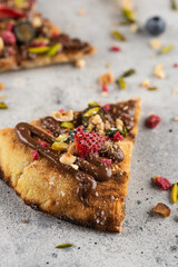 A slice of sweet pizza