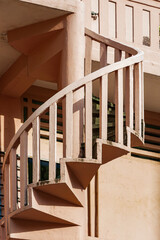 Spiral staircase in the little India quarter in Singapore