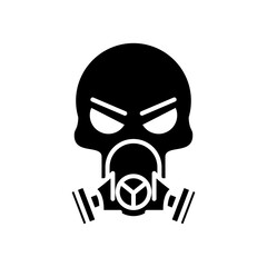 death skull head wearing mask style silhouette icon