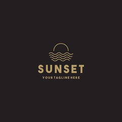 Obraz premium Creative simple sunset logo design