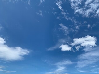 Naklejka na ściany i meble cumulus and stratus cloud, blue sky background ep07