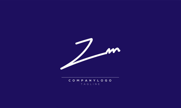 zm mz Abstract initial monogram letter alphabet logo design