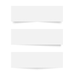 Obraz premium Set of blank white banners with different transparent shadow. Vector.
