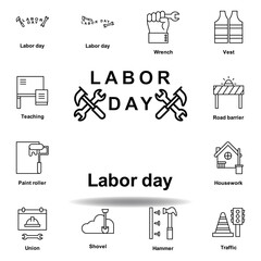 labor day outline icon. set of labor day illustration icon. Signs and symbols can be used for web, logo, mobile app, UI, UX