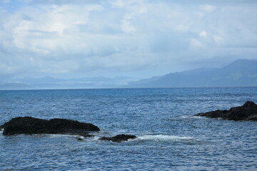 Obraz premium Danao beach resort rock formation and sea water