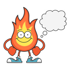 smiling fireball cartoon character isolated