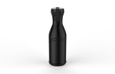 Plastic juice bottle brand concept isolated on white background. 3d illustration