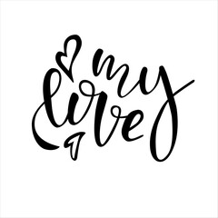 hand drawn lettering my love