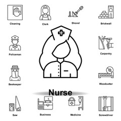 nurse outline icon. set of labor day illustration icon. Signs and symbols can be used for web, logo, mobile app, UI, UX