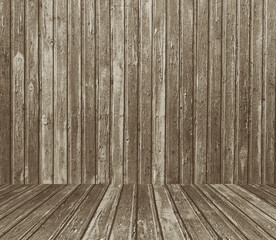 interior room with brown wooden wall and floor
