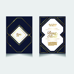 Royal And  Elegant Wedding and greeting cards invitation design template, Easy to change color