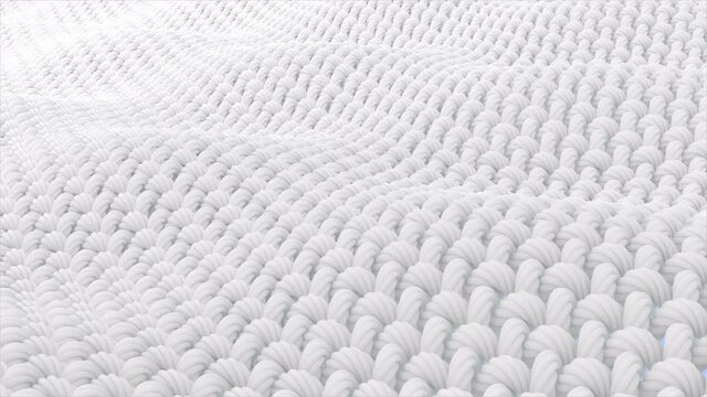 Close-up fabric fiber in underwater. fiber with spiral surface with bubble air floating up. and the Surface is a waves. 