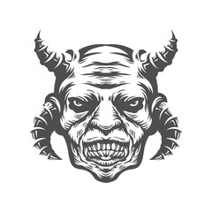 man head with horn. vector illustration