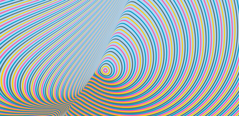 Pattern with optical illusion. Abstract striped background. 3d vector illustration.