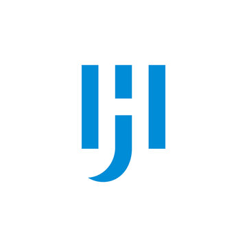 letter hj geometric negative space logo vector
